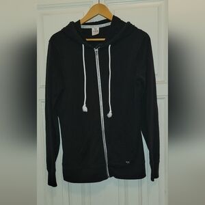 Pink Victoria Secret black zip up hoodie